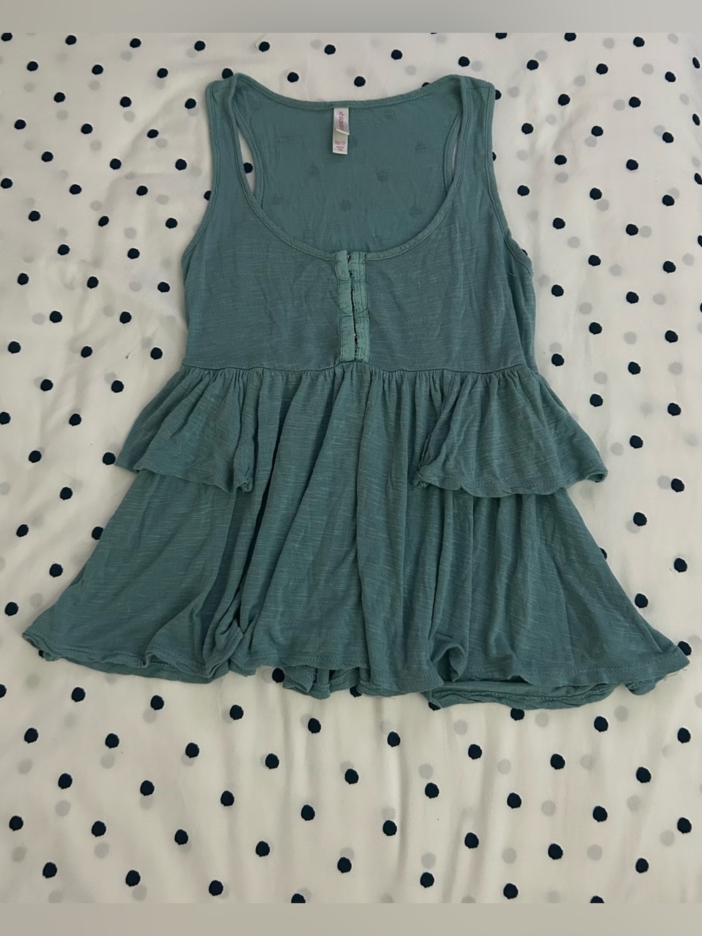 Teal layered babydoll tank